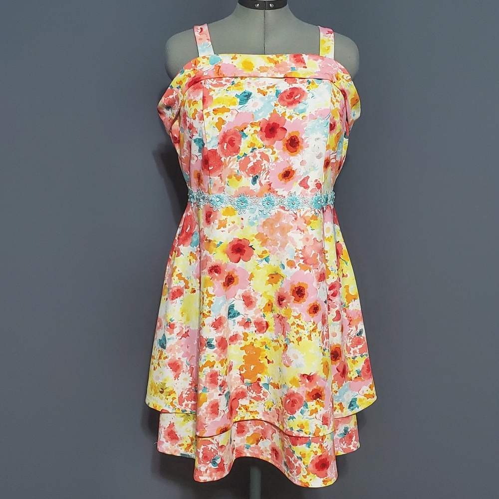 Speechless Kids 3XL Plus Floral Sun Dress